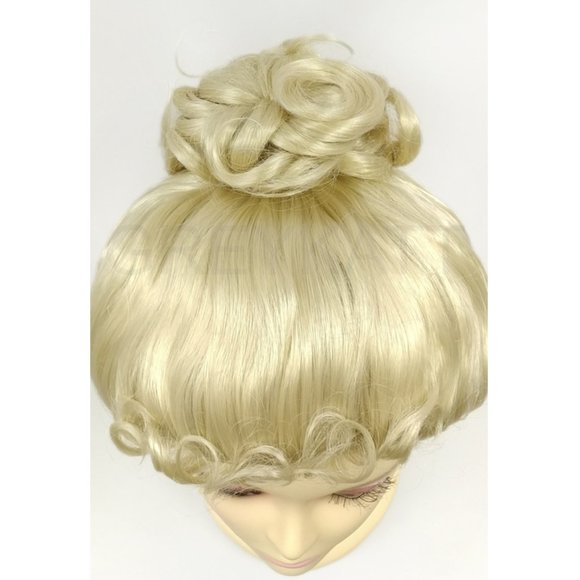 Blonde updo costume wig